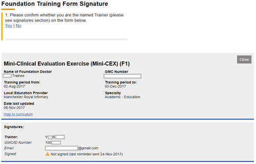 This image shows the form signature confirmation question 1
