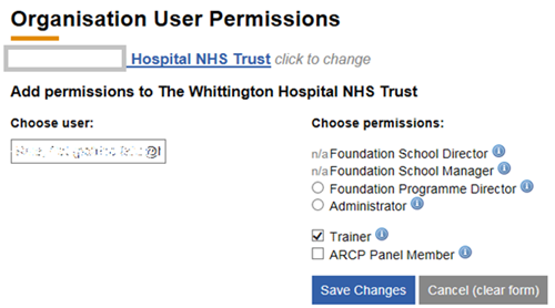 This image shows the manage permissions page