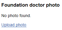 This image shows the foundation doctor photo section of the user information page